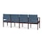 Lesro Lenox Wood 4 Seat Tandem Seating Wood Frame, Mahogany, MD Titan Upholstery LW4103 - alternate 3